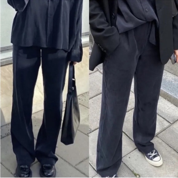 NWOT Djerf Avenue On The Go Pants Ash Djerf Avenue Trousers Wide Leg - Picture 3 of 11